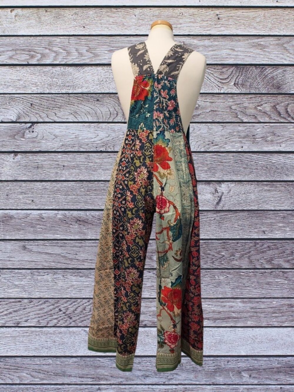 NWT Cotton Traveler Lounge Patchwork Overalls-Small - Picture 5 of 6